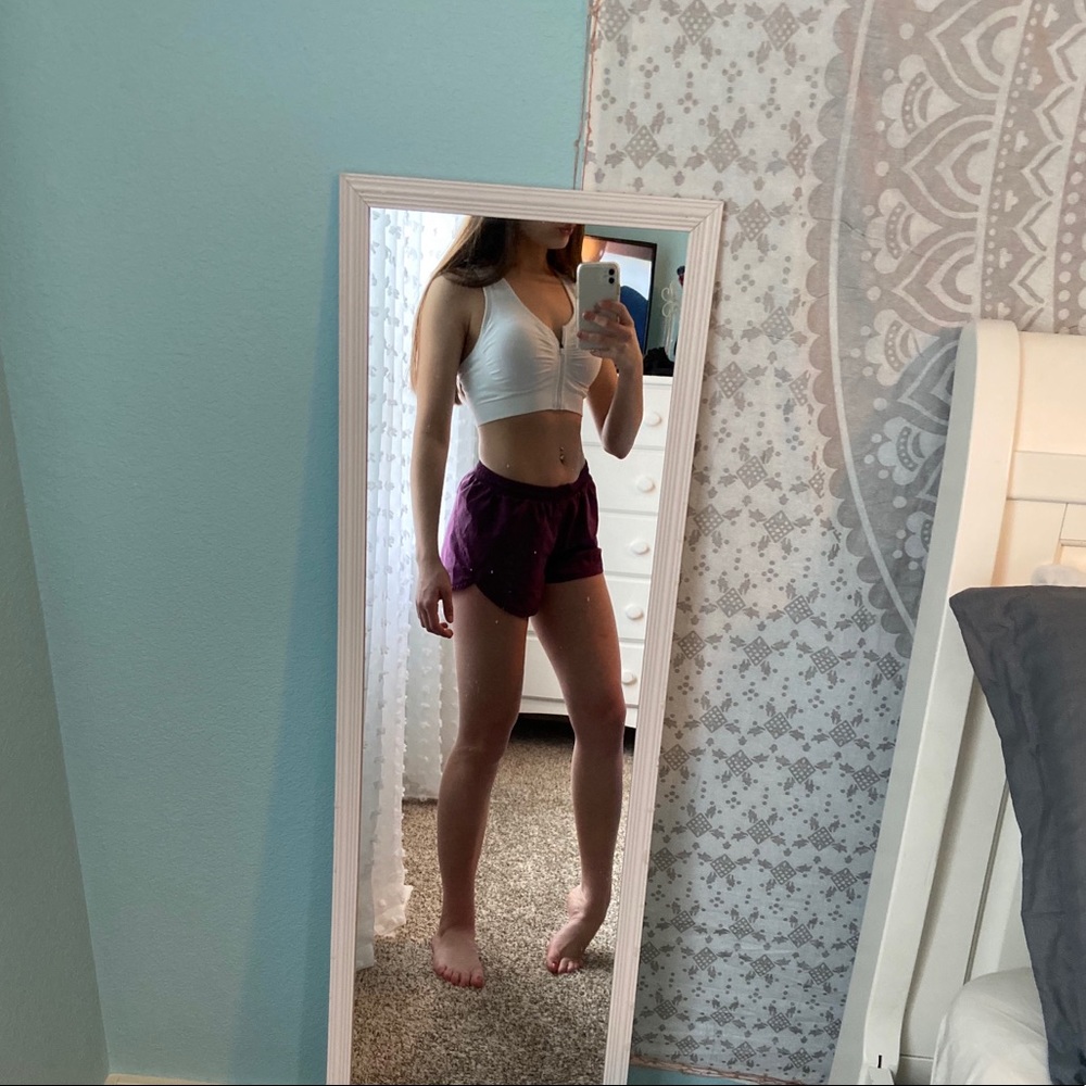 Cute bright purple workout shorts